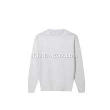 Pullover slim fit elasticizzato a punto ottomano lavorato a maglia da uomo